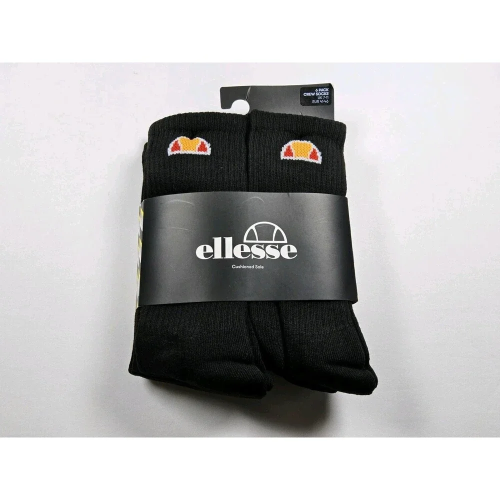 Ellesse Men’s Tamuna Sport Crew 6 Pack Socks Size UK 7-11